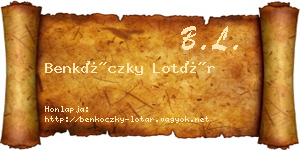 Benkóczky Lotár névjegykártya